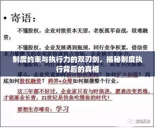 制度約束與執(zhí)行力的雙刃劍，揭秘制度執(zhí)行背后的真相