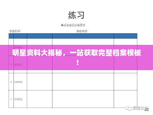 明星資料大揭秘，一站獲取完整檔案模板！