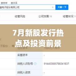 7月新股發(fā)行熱點(diǎn)及投資前景深度解析，上市股票一覽