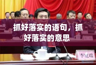 抓好落實的語句，抓好落實的意思 