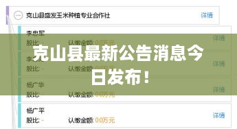 克山縣最新公告消息今日發(fā)布！