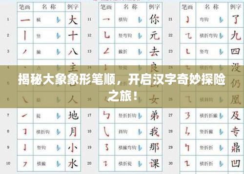 揭秘大象象形筆順，開(kāi)啟漢字奇妙探險(xiǎn)之旅！