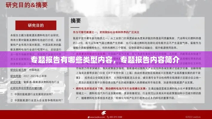 專題報(bào)告有哪些類型內(nèi)容，專題報(bào)告內(nèi)容簡(jiǎn)介 
