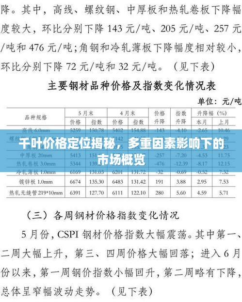 千葉價格定位揭秘，多重因素影響下的市場概覽