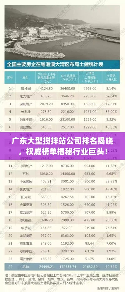 廣東大型攪拌站公司排名揭曉，權(quán)威榜單揭秘行業(yè)巨頭！