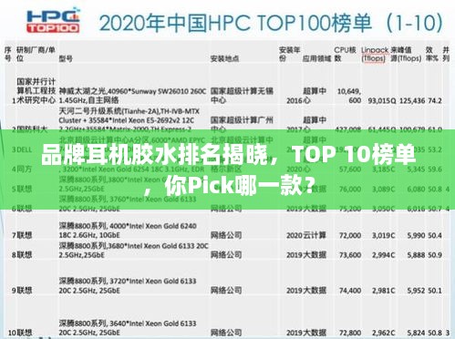 品牌耳機(jī)膠水排名揭曉，TOP 10榜單，你Pick哪一款？