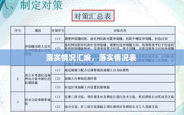 落實(shí)情況匯編，落實(shí)情況表 