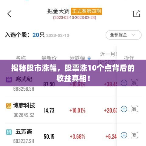 揭秘股市漲幅，股票漲10個點(diǎn)背后的收益真相！