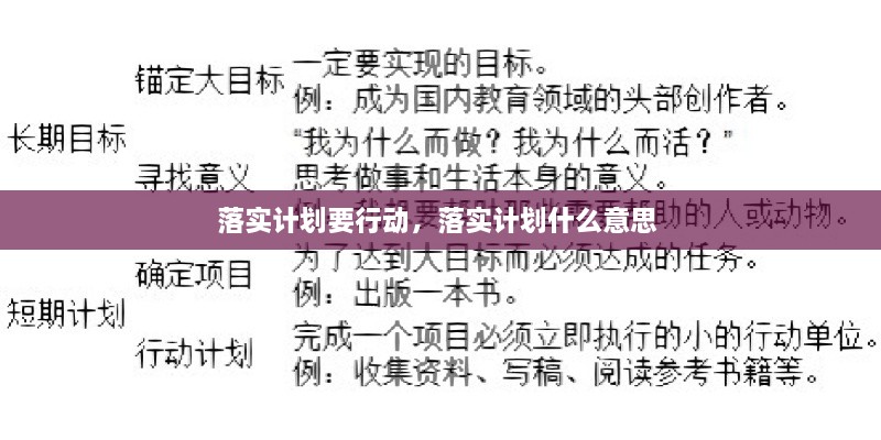 落實(shí)計(jì)劃要行動(dòng)，落實(shí)計(jì)劃什么意思 