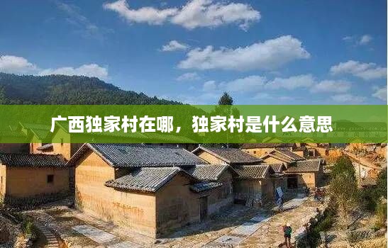 廣西獨(dú)家村在哪，獨(dú)家村是什么意思 