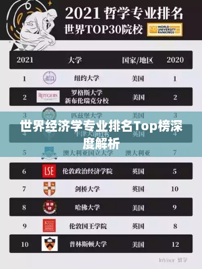世界經(jīng)濟(jì)學(xué)專業(yè)排名Top榜深度解析