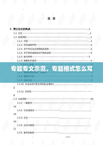 專題專文示范，專題格式怎么寫 